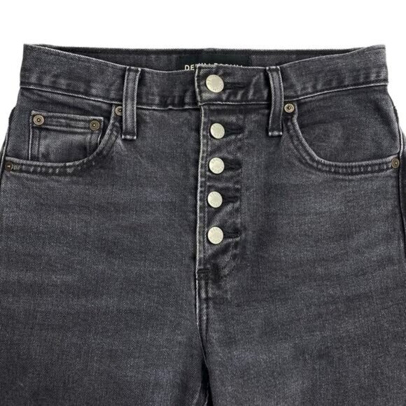 DENIM FORUM Aritzia The Yoko High Rise Slim Jean Sz 23 Frayed Cut Off Hem - Picture 4 of 12